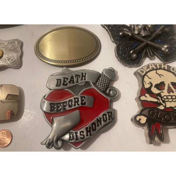 Vintage Lot of 12 Assorted Different Country and Western Wear Style Belt Buckles - Picture 7 of 9